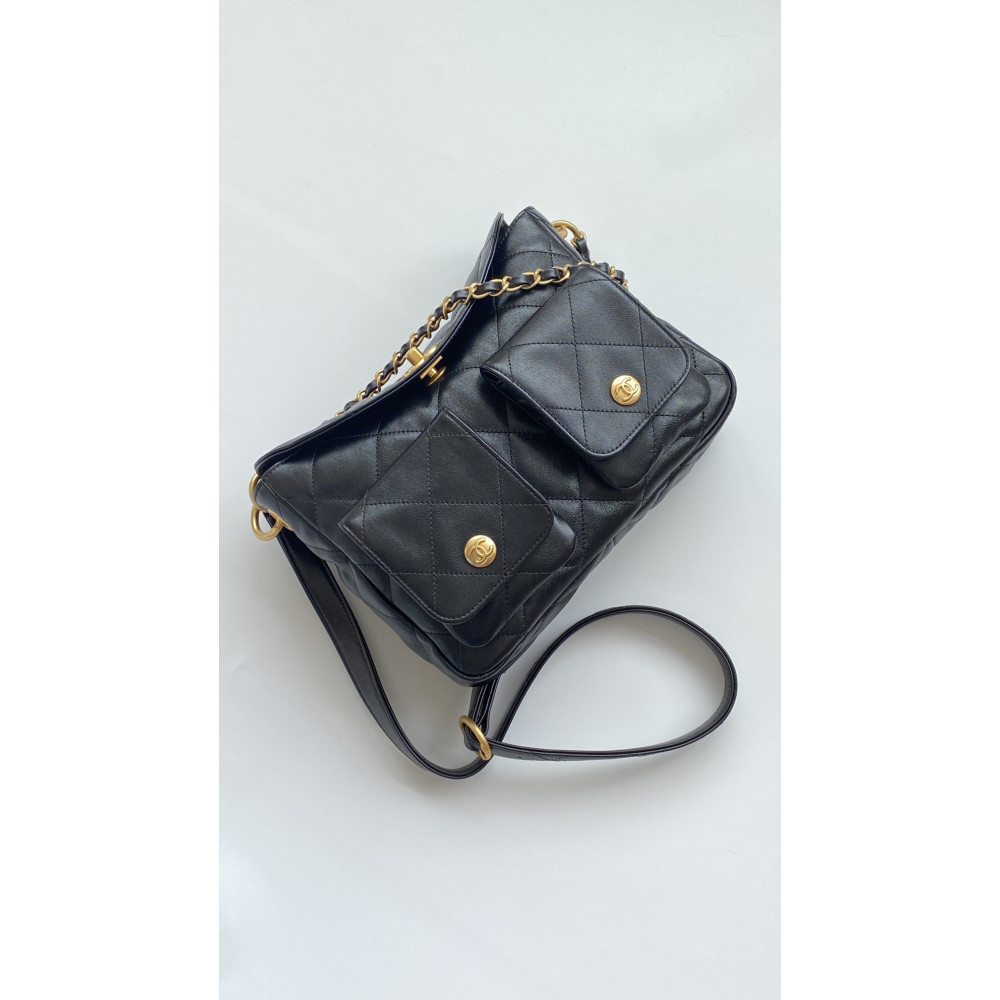 Chanel 24P lambskin Hippie Hobo underarm bag! 