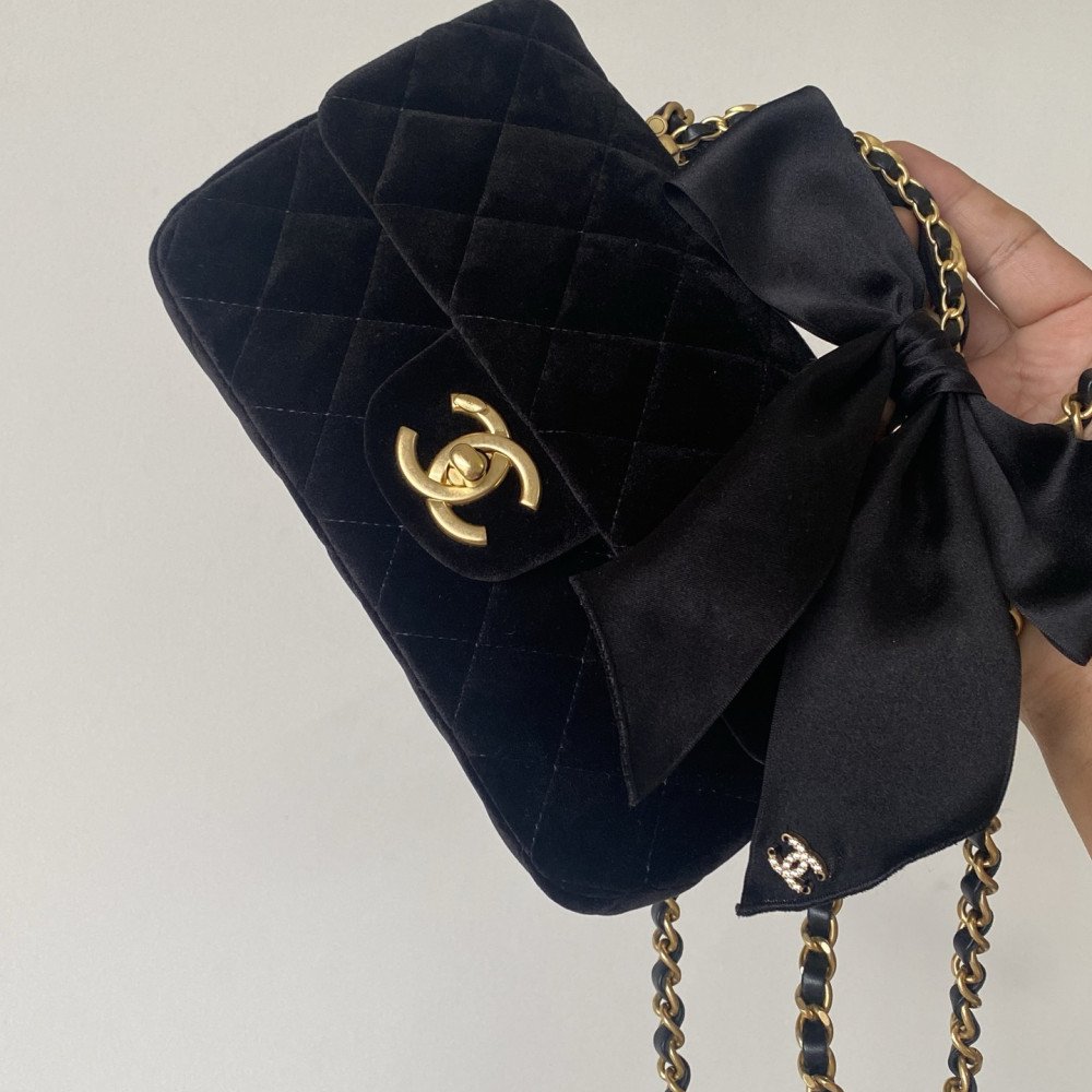 Chanel 25K CF Mini Woven Handle Flap Bag,