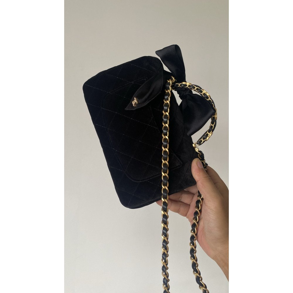 Chanel 25K CF Mini Woven Handle Flap Bag,