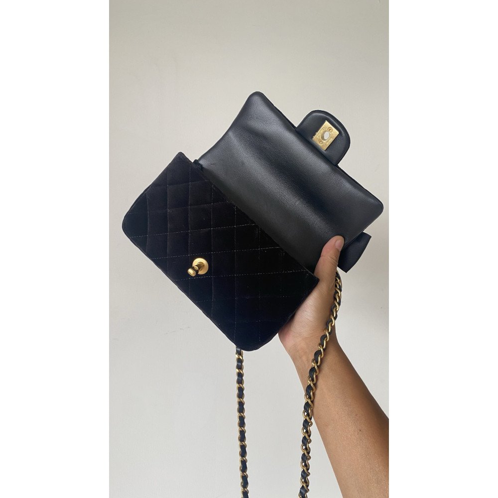 Chanel 25K CF Mini Woven Handle Flap Bag,