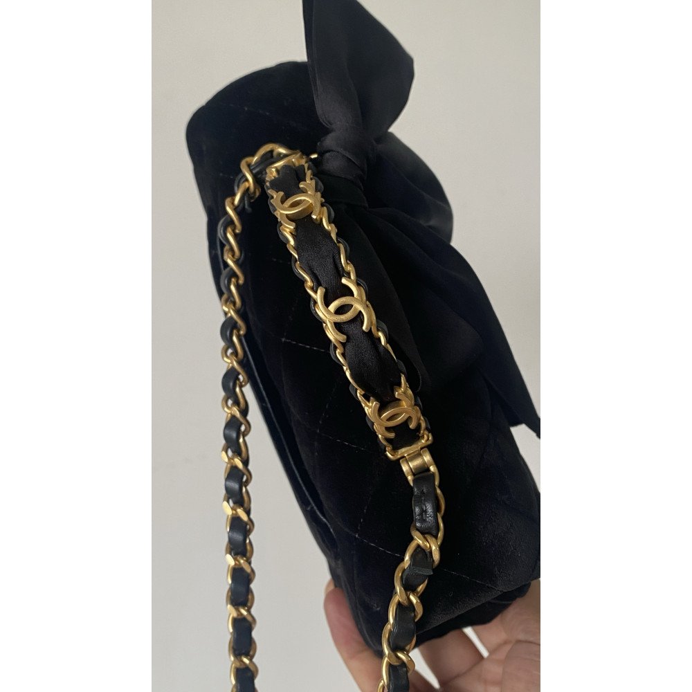 Chanel 25K CF Mini Woven Handle Flap Bag,