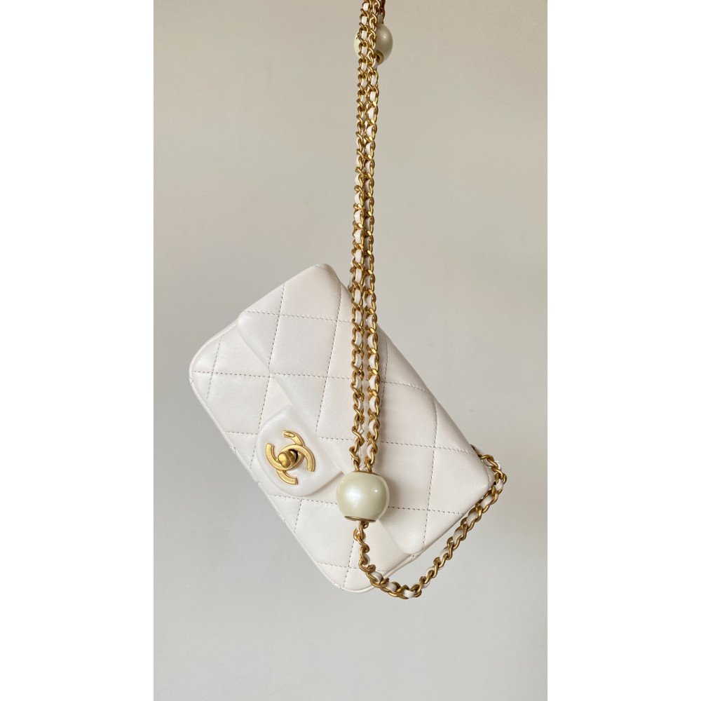 Chanel 24S New Arrival: Double Pearl Detail! Adjustable Closure! "Square Plump Mini"