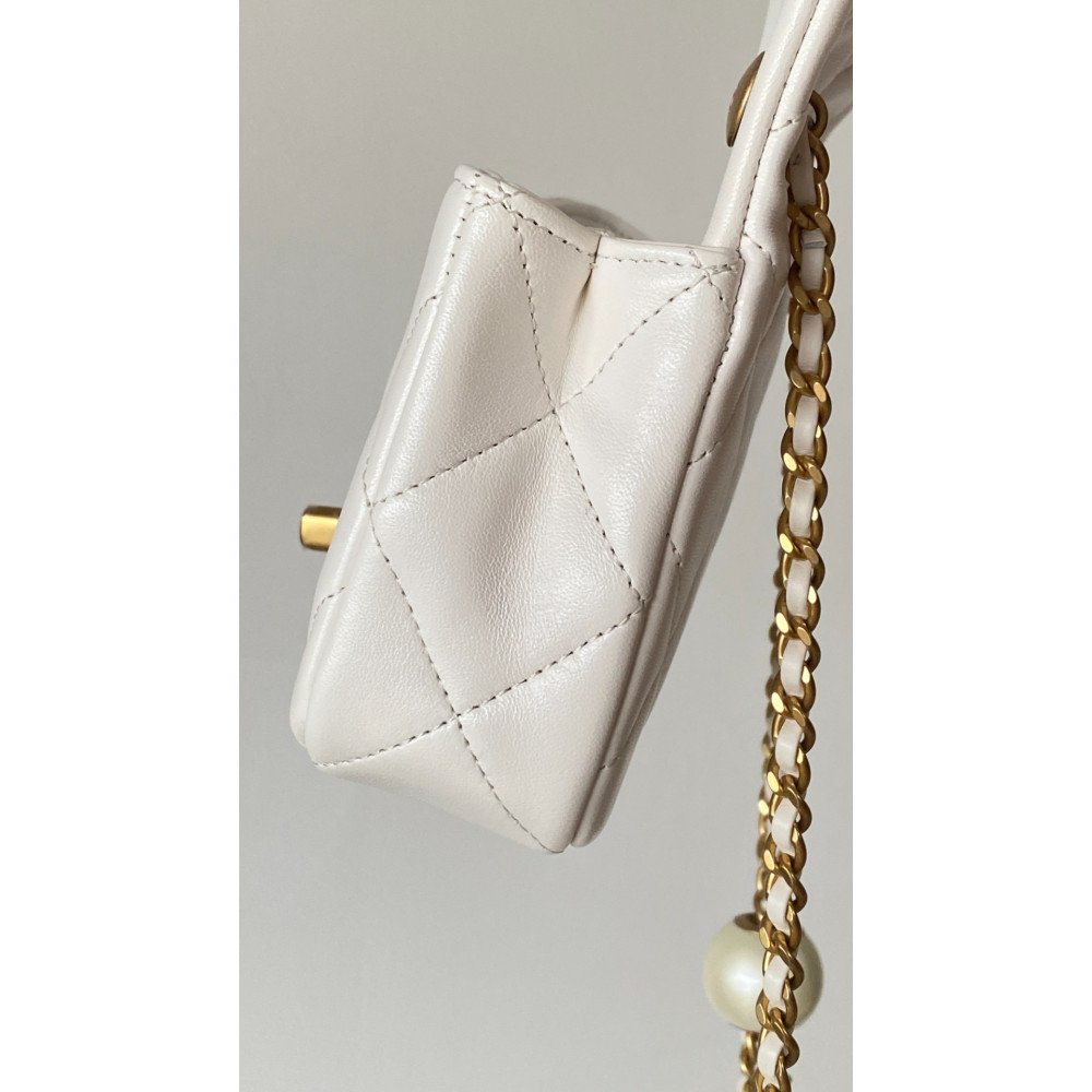 Chanel 24S New Arrival: Double Pearl Detail! Adjustable Closure! "Square Plump Mini"