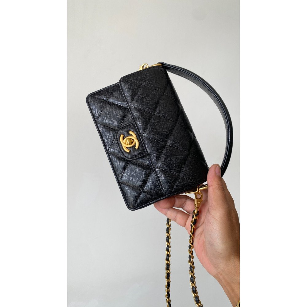 Chanel 24K New CF Handle Top-Handle Bag "Mini"! Chanel 24K New CF Handle Top-Handle Bag "Mini"!