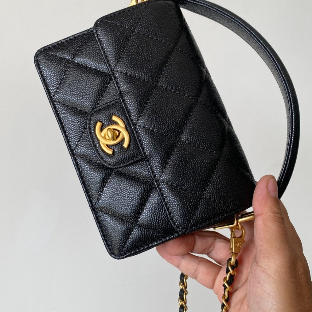 Chanel 24K New CF Handle Top-Handle Bag "Mini"! Chanel 24K New CF Handle Top-Handle Bag "Mini"!