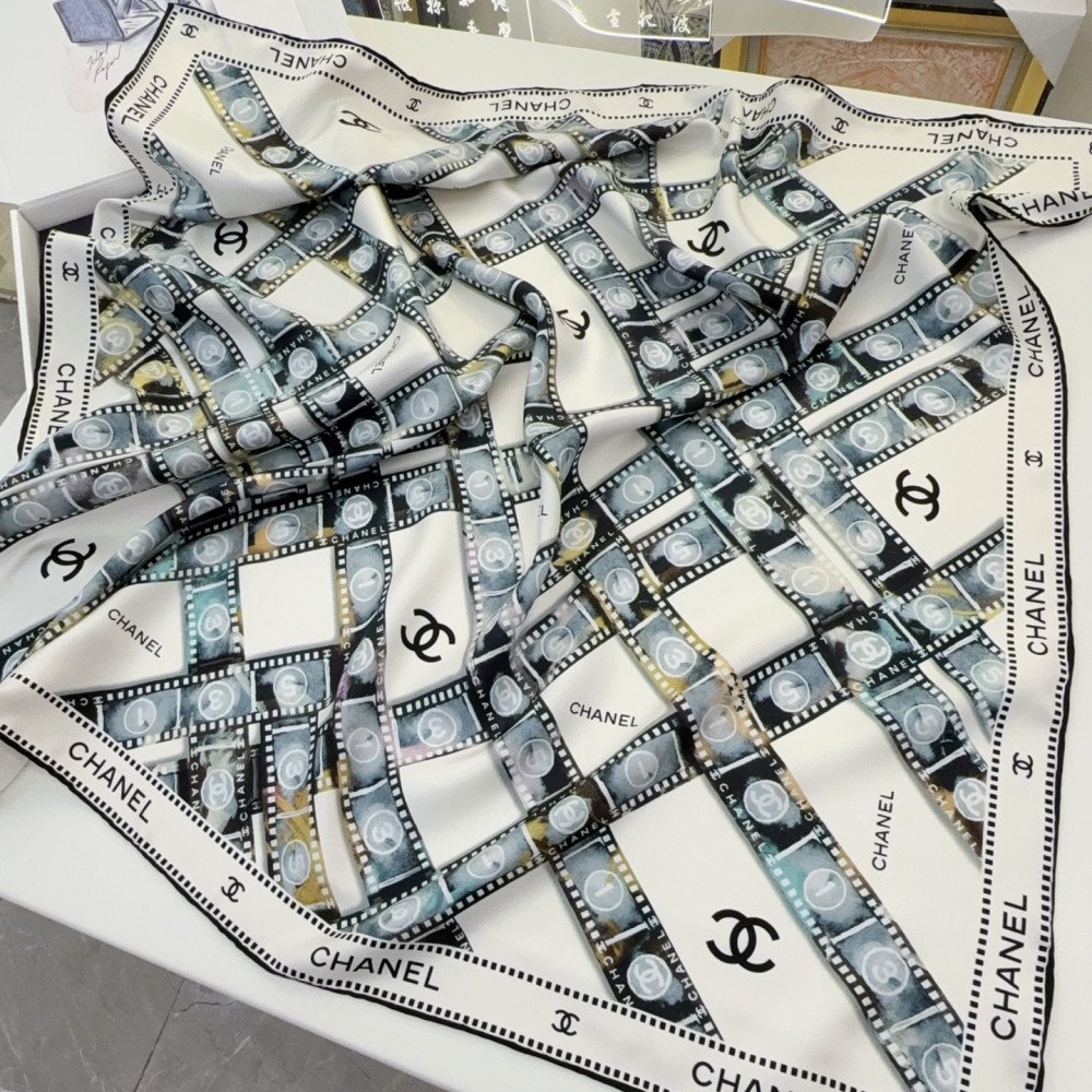 Chanel 100% silk 90cm square scarf!  