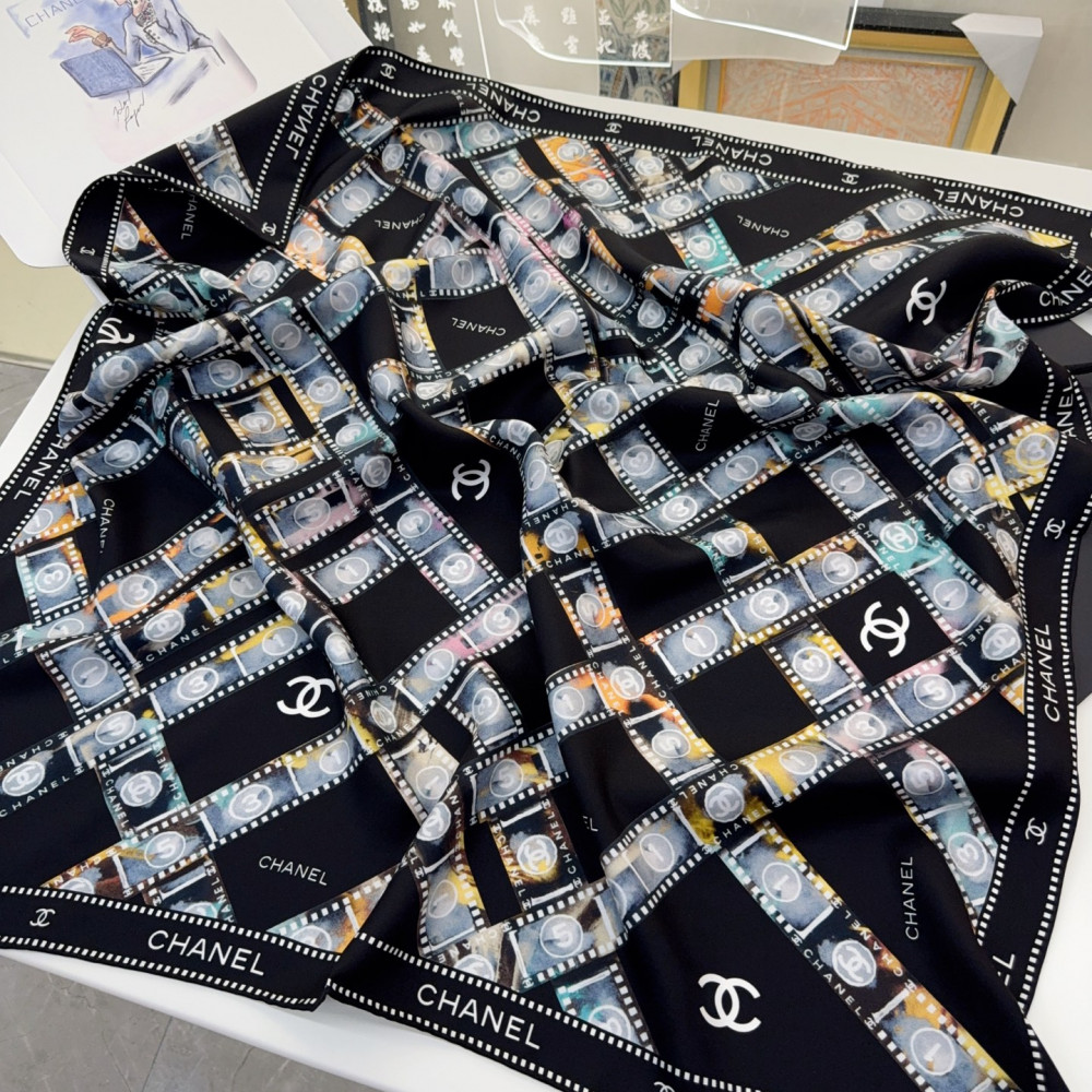 Chanel 100% silk 90cm square scarf!  