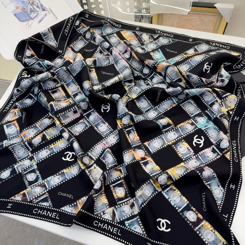 Chanel 100% silk 90cm square scarf!  