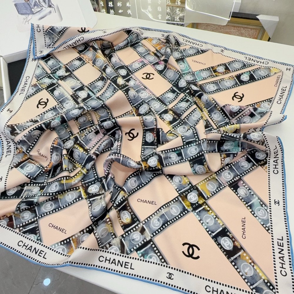 Chanel 100% silk 90cm square scarf!  
