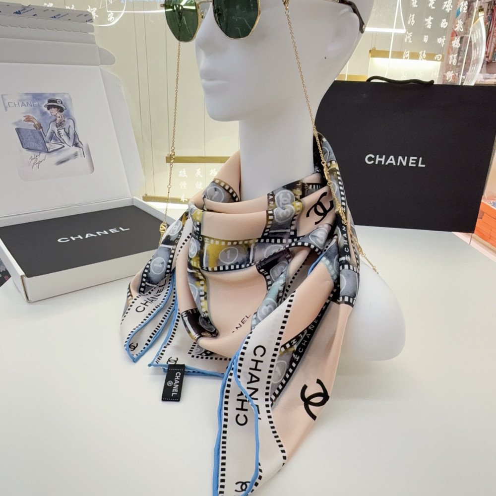 Chanel 100% silk 90cm square scarf!  