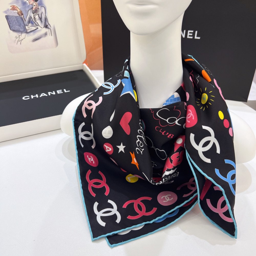 Chanel 100% silk 90cm square scarf!  