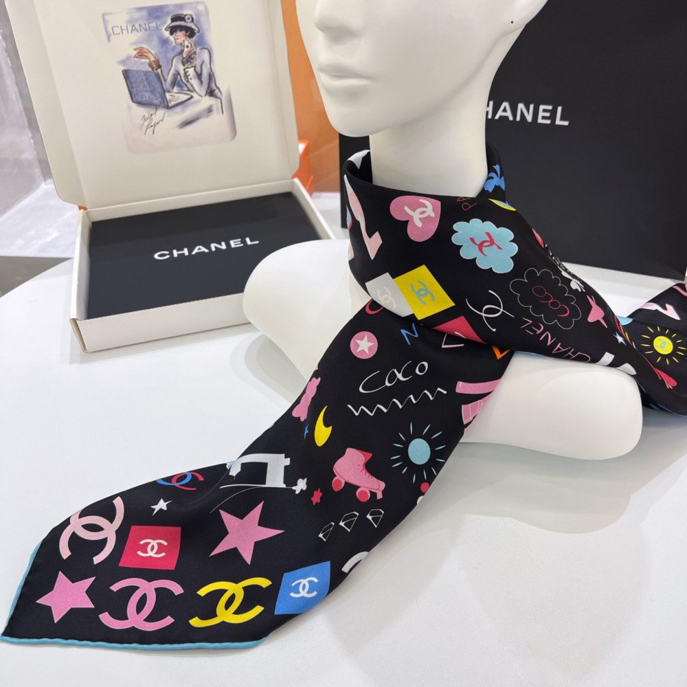 Chanel 100% silk 90cm square scarf!  