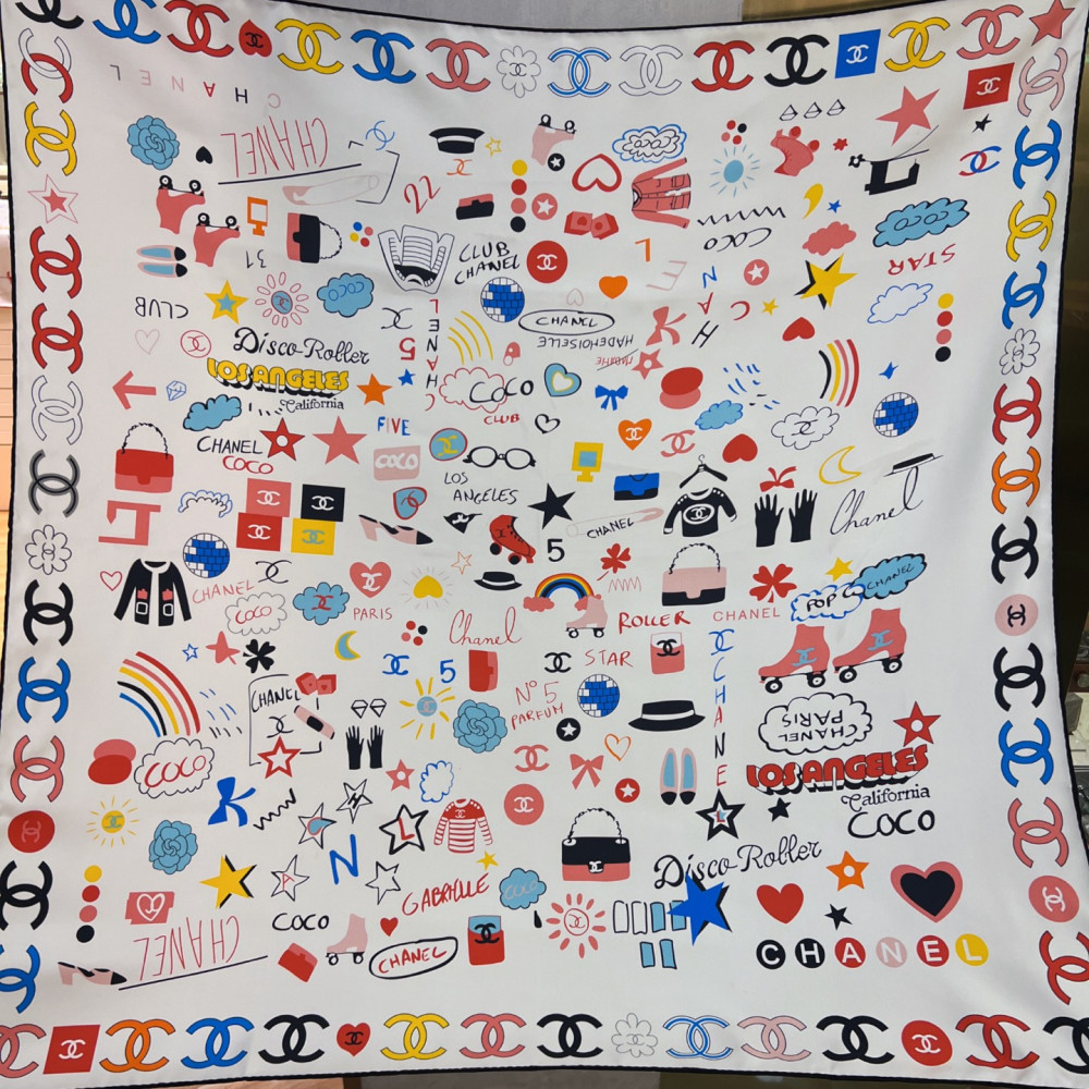 Chanel 100% silk 90cm square scarf! Chanel 100% silk 90cm square scarf!
