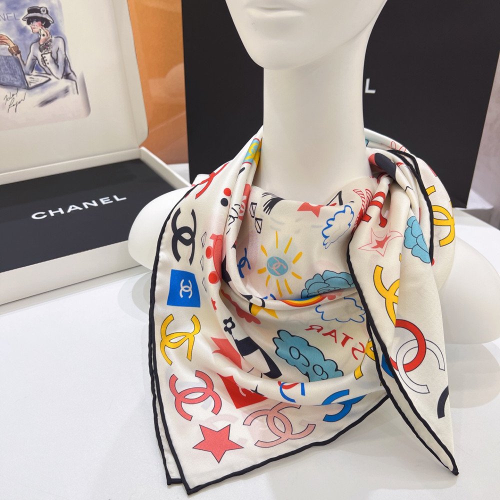 Chanel 100% silk 90cm square scarf! Chanel 100% silk 90cm square scarf!