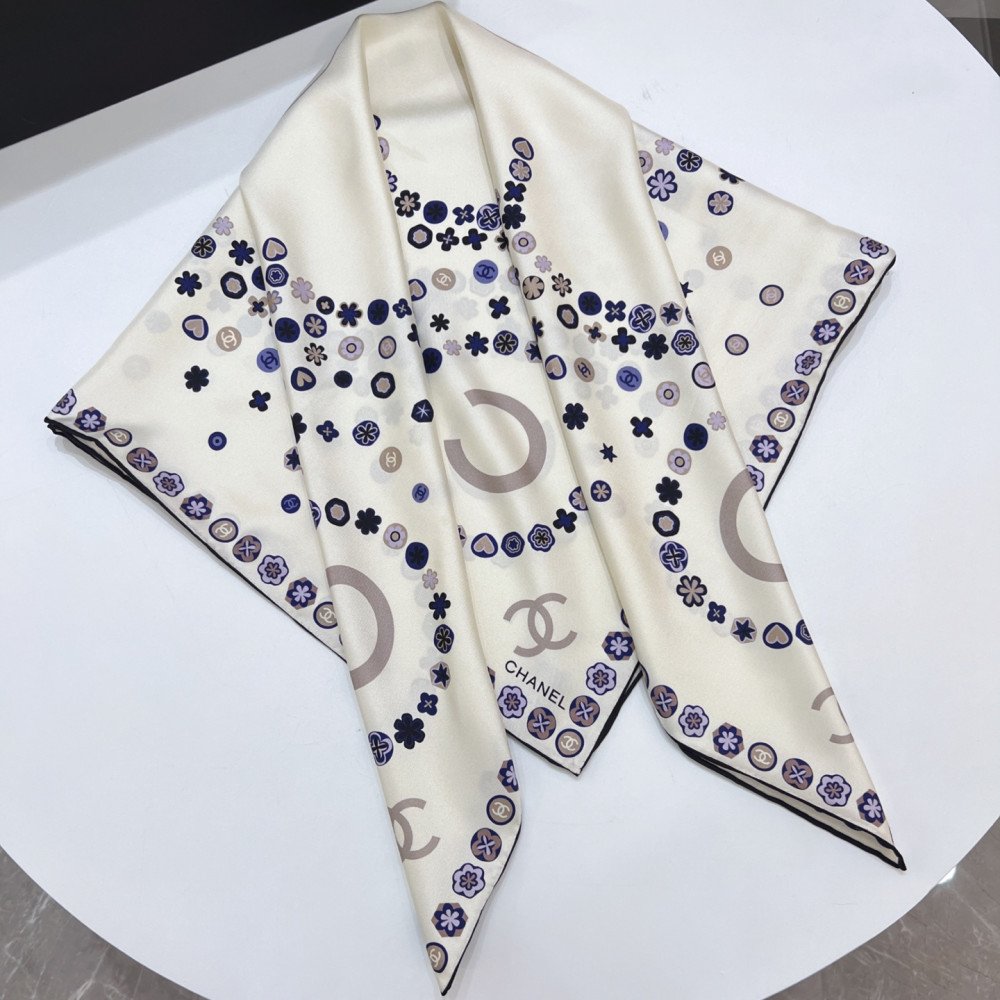 Chanel 100% silk 90cm square scarf!  
