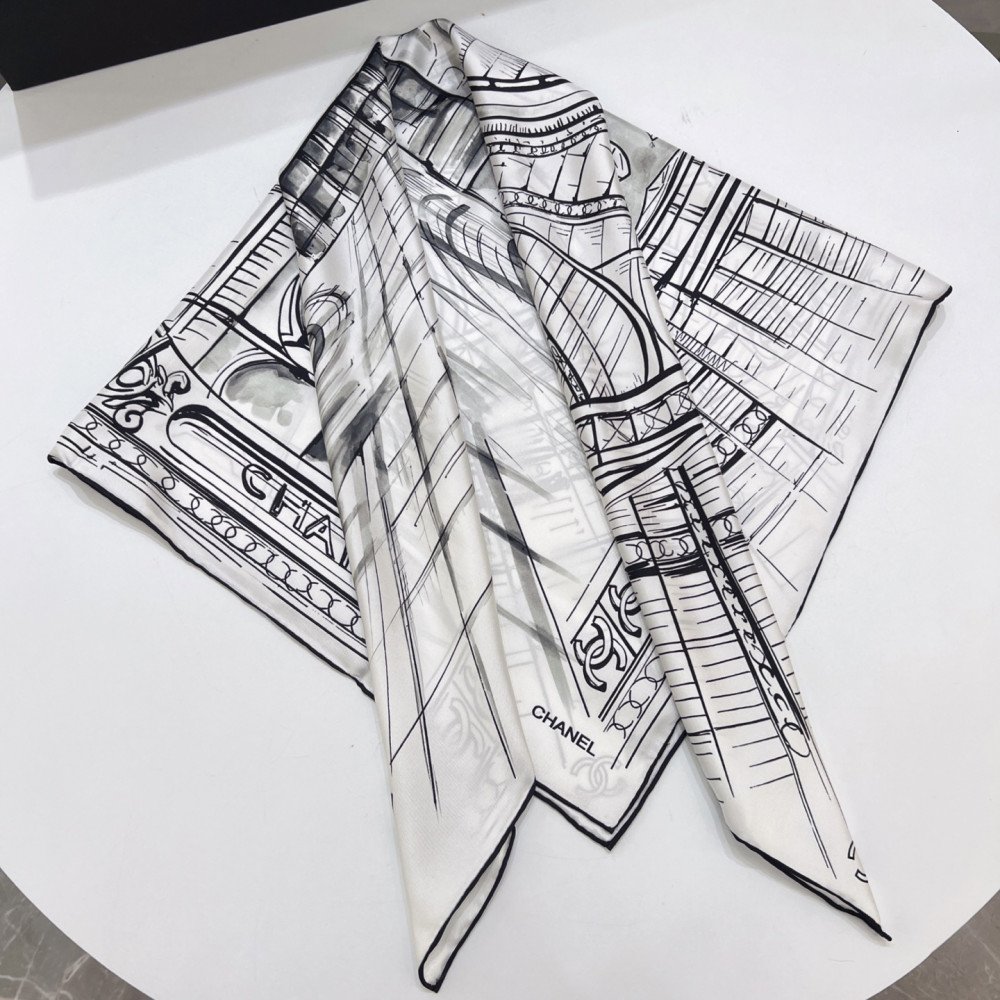 Chanel 100% silk 90cm square scarf!  