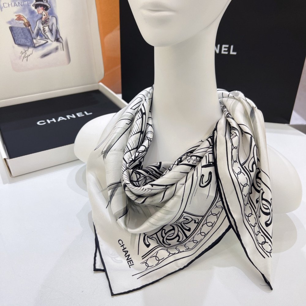 Chanel 100% silk 90cm square scarf!  