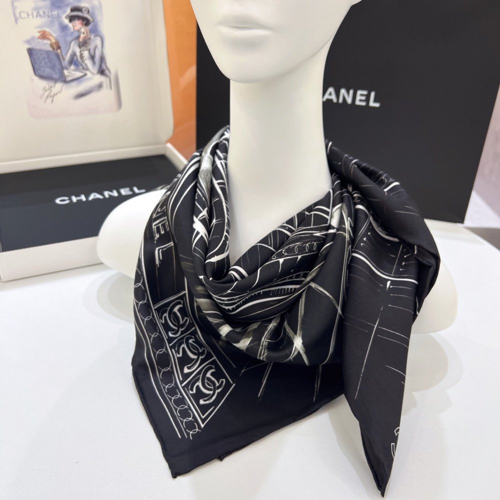 Chanel 100% silk 90cm square scarf!  