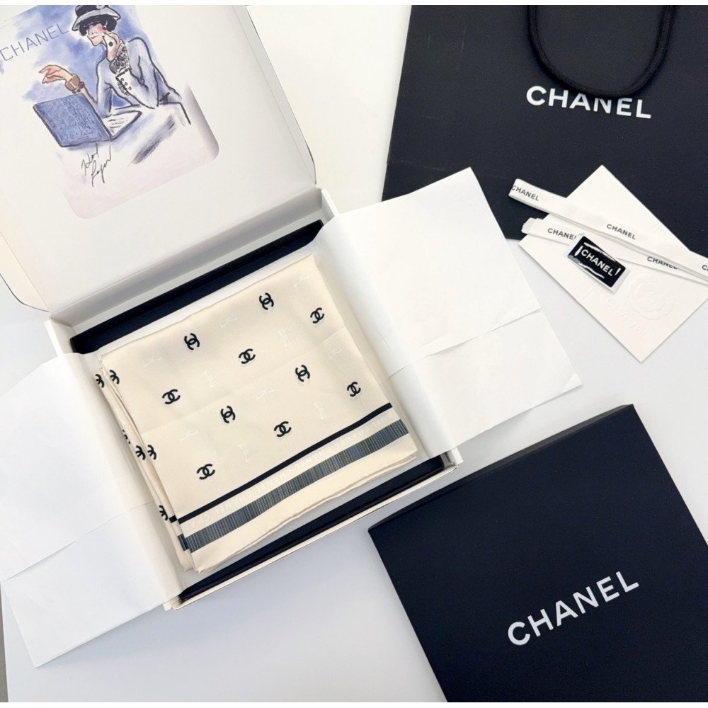 Chanel 100% silk 90cm square scarf!  