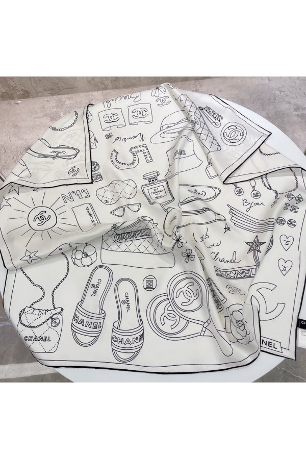 Chanel 100% silk 90cm square scarf!  