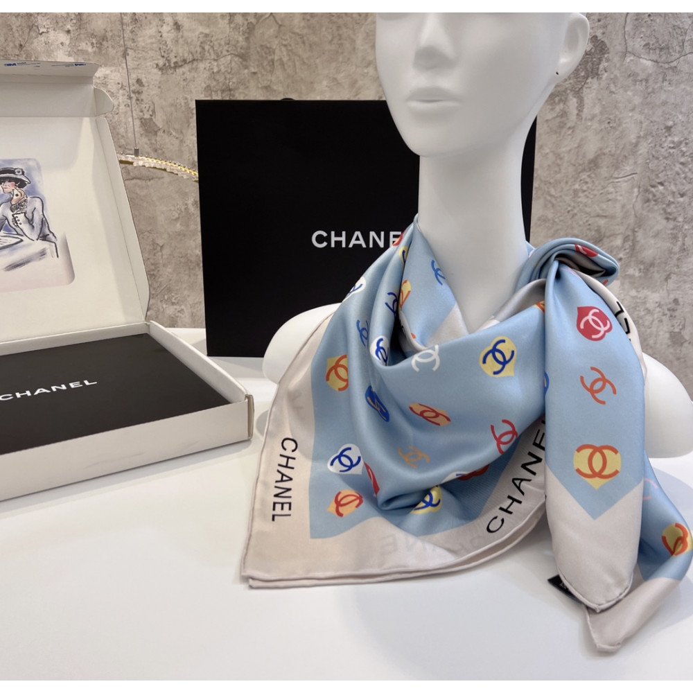 Chanel 100% silk 90cm square scarf!  