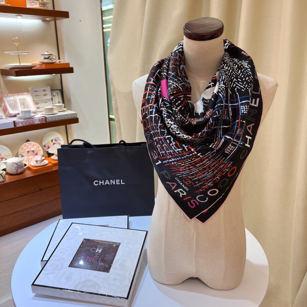 Chanel 100% silk 90cm square scarf!  
