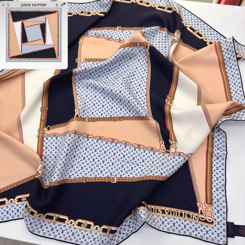 Louis Vuitton 100% Mulberry Silk 90cm Scarf! Louis Vuitton 100% Mulberry Silk 90cm Scarf!