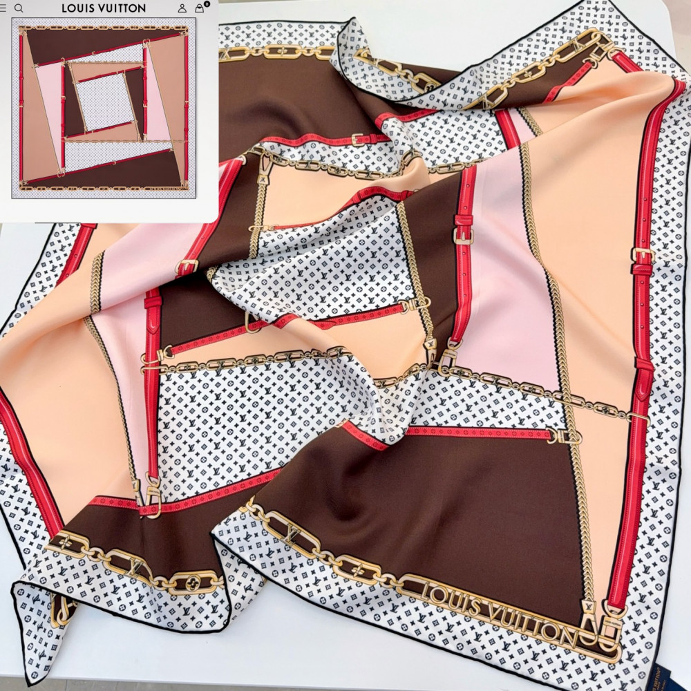 Louis Vuitton 100% Mulberry Silk 90cm Scarf! Louis Vuitton 100% Mulberry Silk 90cm Scarf!