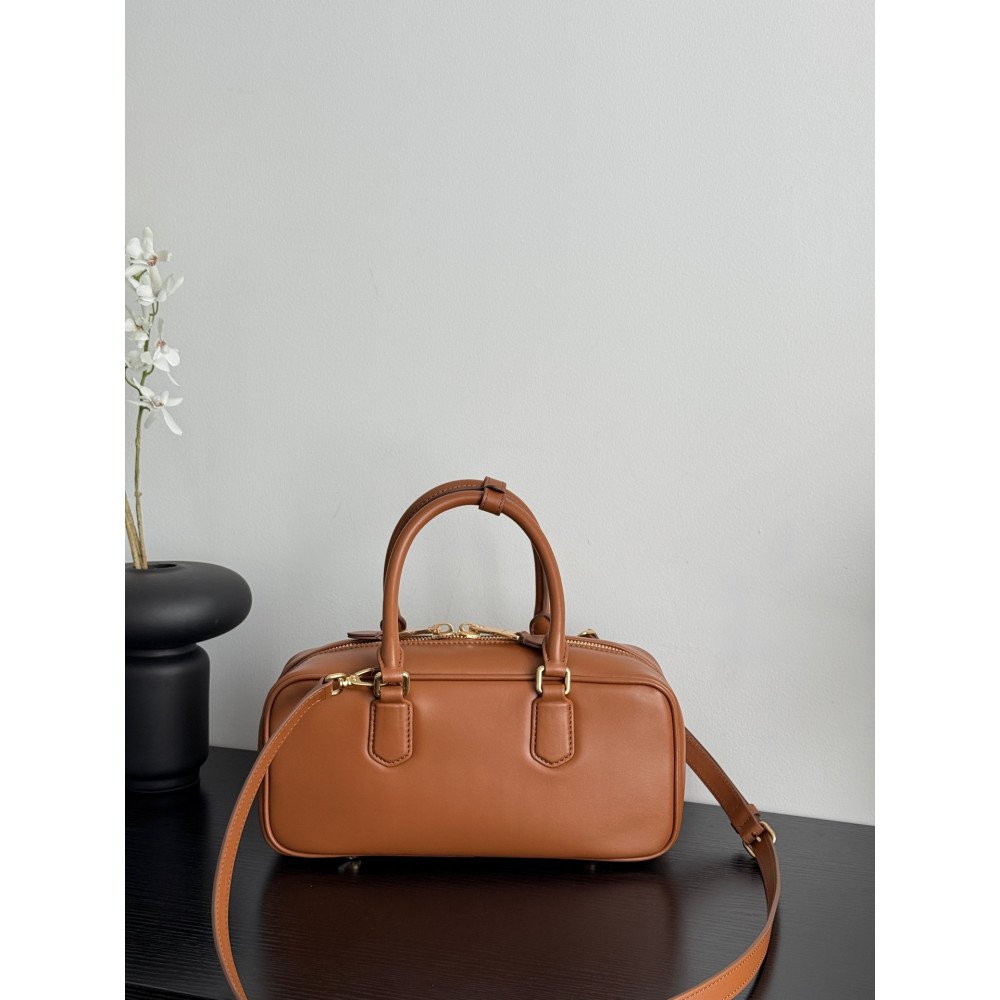 Miu Miu Medium Bowling Bag in Brown Miu Miu Medium Bowling Bag in Brown