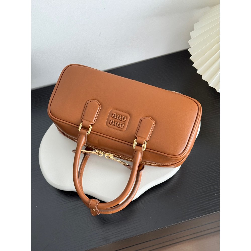 Miu Miu Medium Bowling Bag in Brown Miu Miu Medium Bowling Bag in Brown