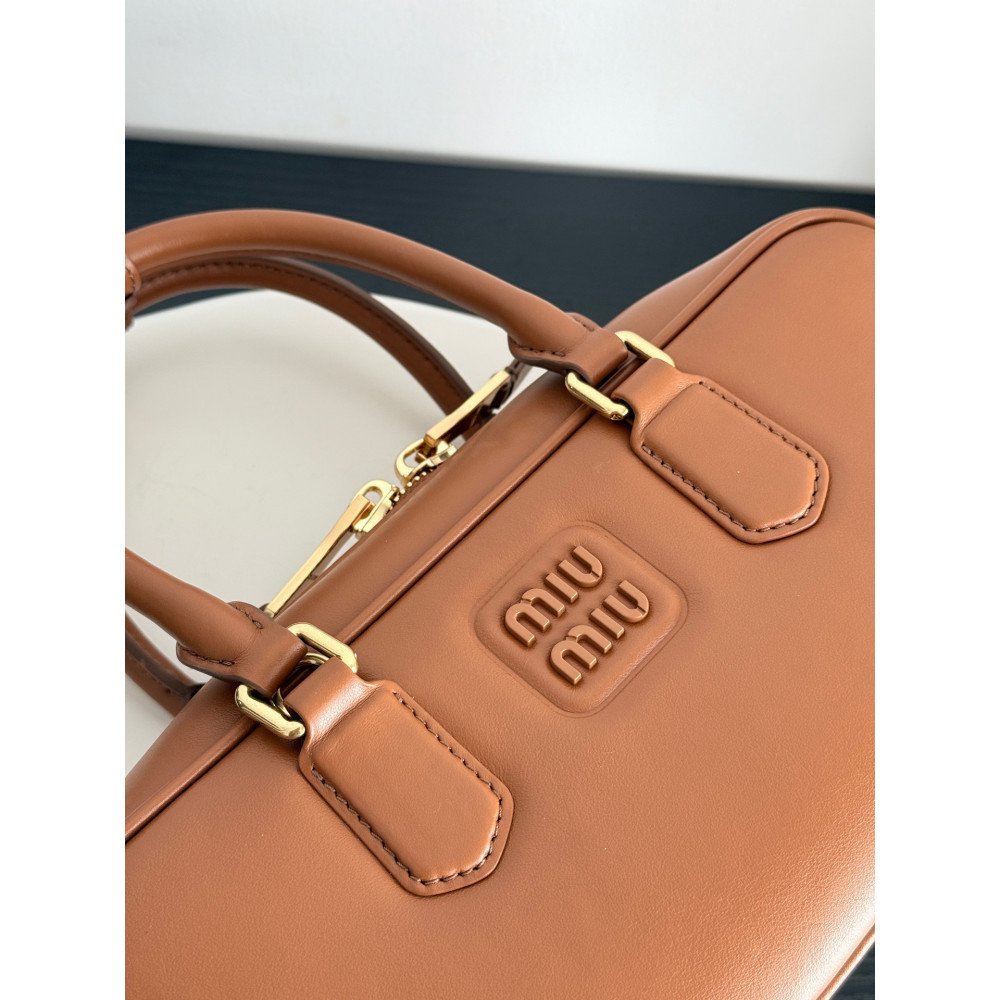 Miu Miu Medium Bowling Bag in Brown Miu Miu Medium Bowling Bag in Brown