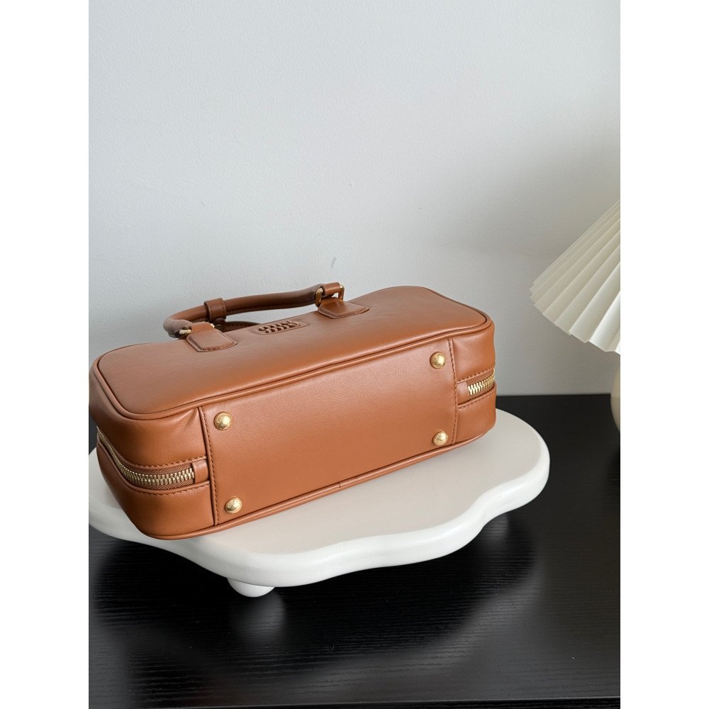 Miu Miu Medium Bowling Bag in Brown Miu Miu Medium Bowling Bag in Brown