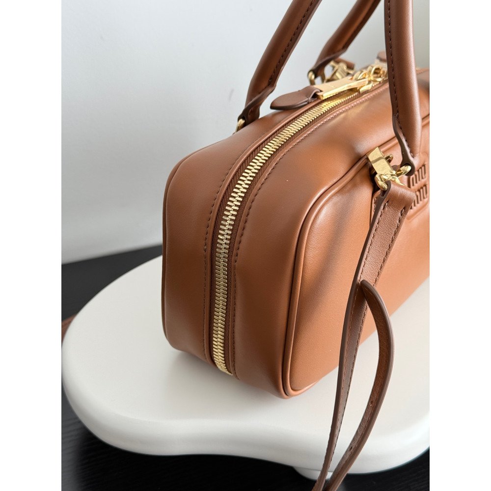Miu Miu Medium Bowling Bag in Brown Miu Miu Medium Bowling Bag in Brown