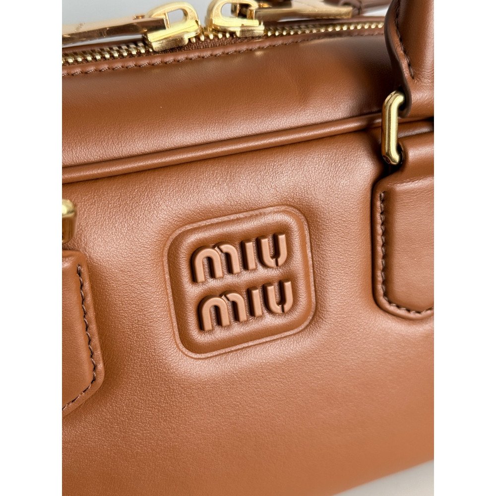 Miu Miu Medium Bowling Bag in Brown Miu Miu Medium Bowling Bag in Brown
