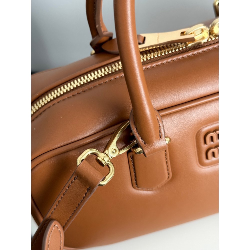 Miu Miu Medium Bowling Bag in Brown Miu Miu Medium Bowling Bag in Brown