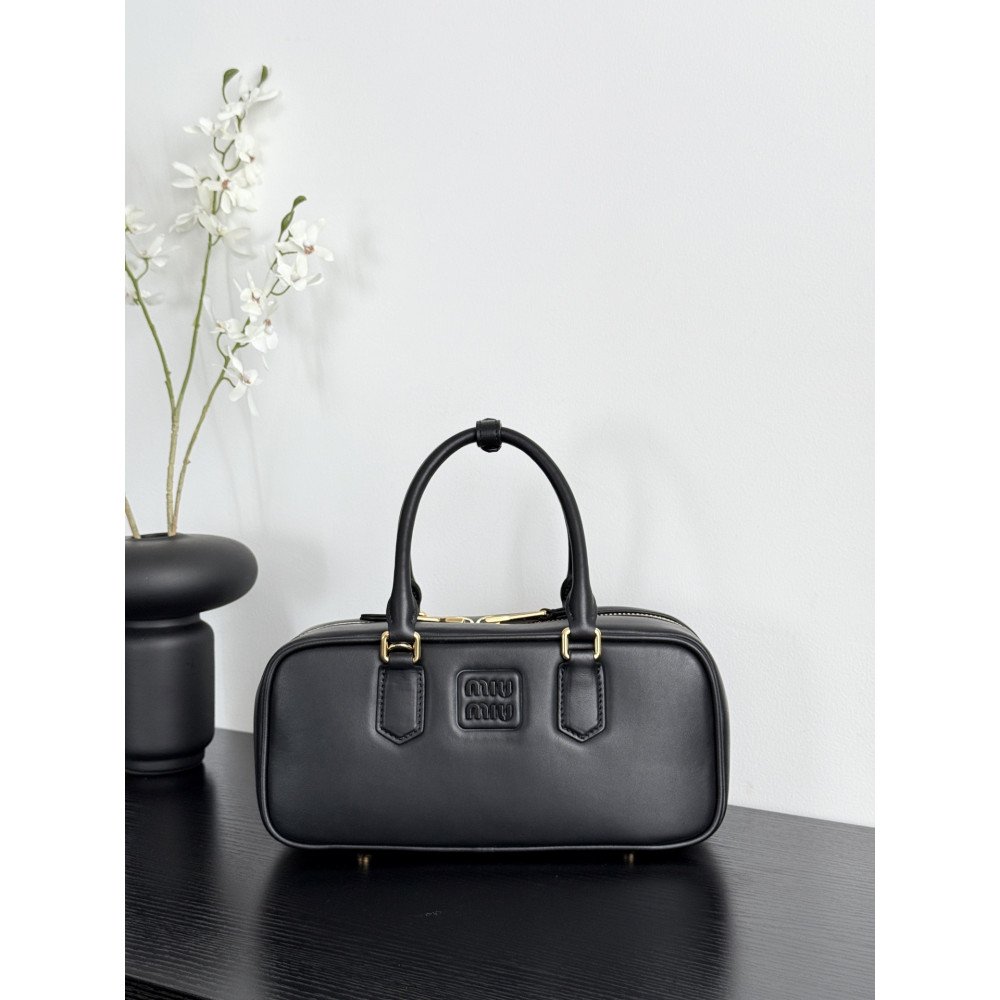 Miu Miu Medium Bowling Bag in Black Miu Miu Medium Bowling Bag in Black