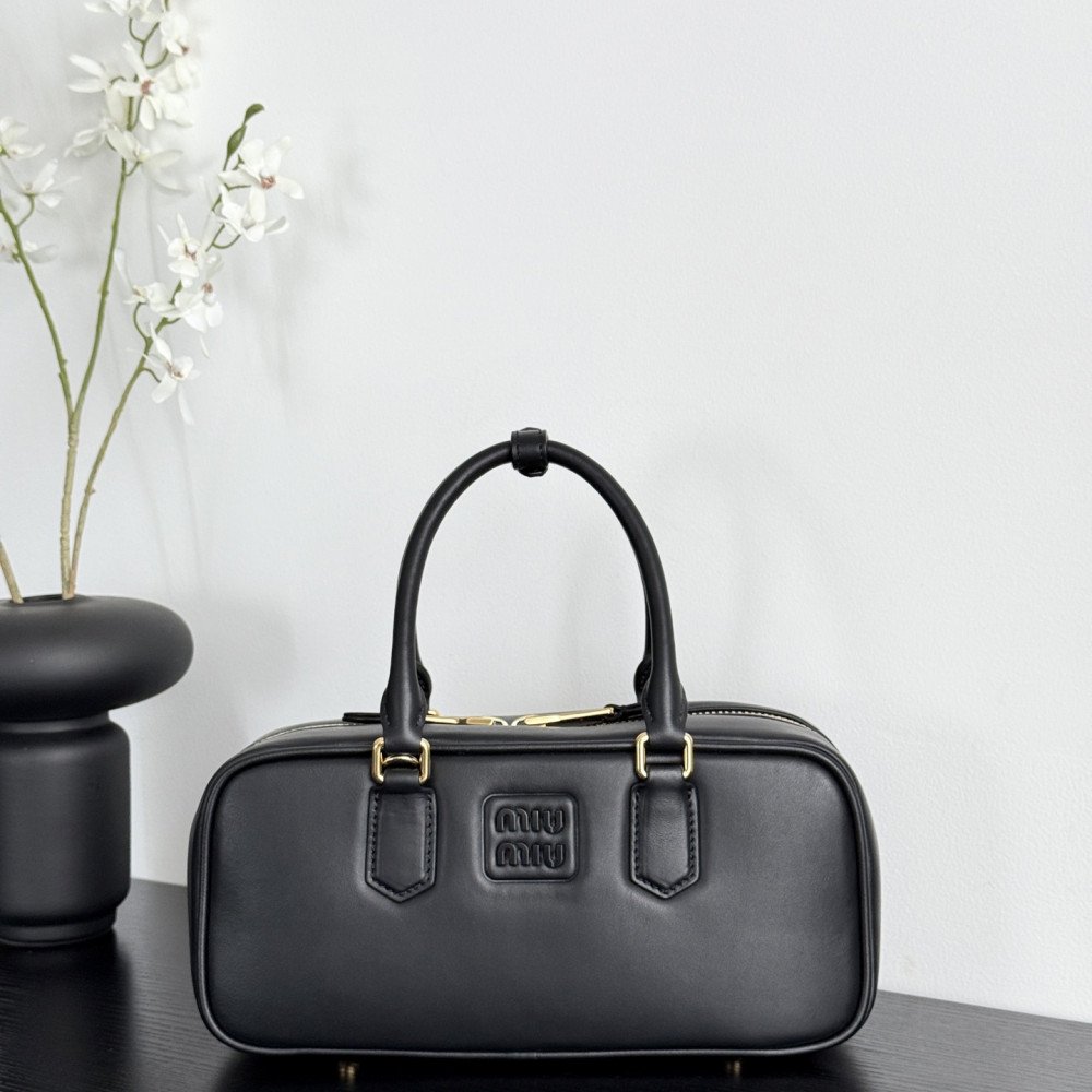 Miu Miu Medium Bowling Bag in Black Miu Miu Medium Bowling Bag in Black