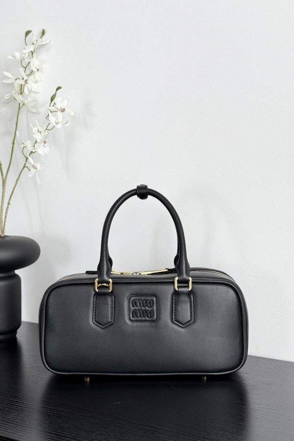 Miu Miu Medium Bowling Bag in Black  