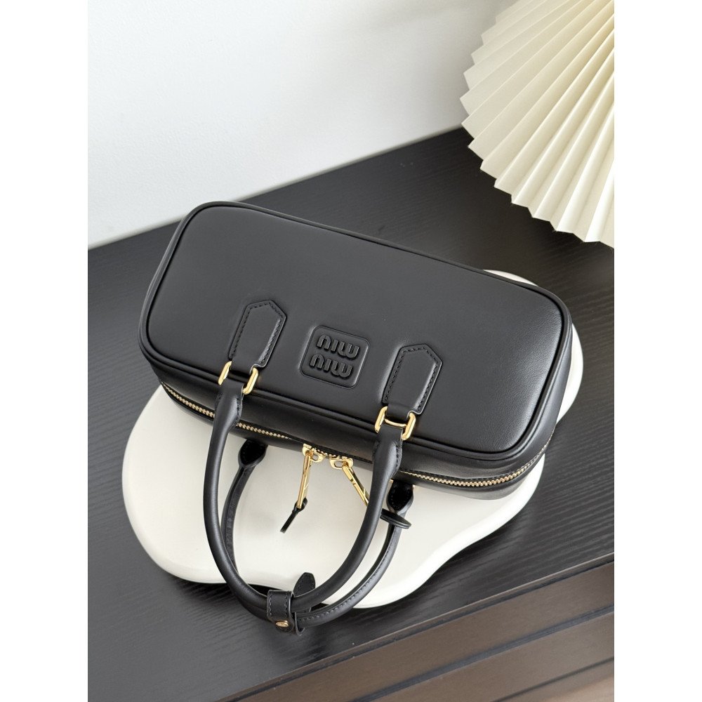 Miu Miu Medium Bowling Bag in Black Miu Miu Medium Bowling Bag in Black