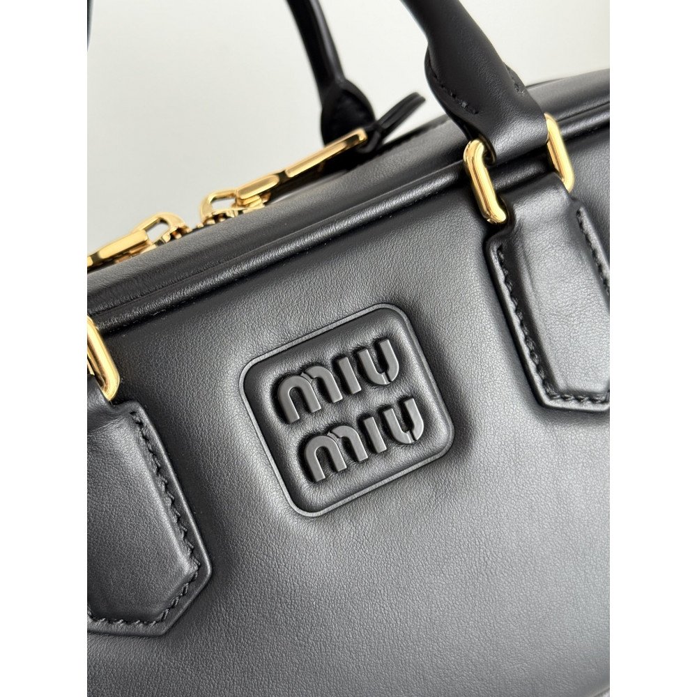 Miu Miu Medium Bowling Bag in Black Miu Miu Medium Bowling Bag in Black