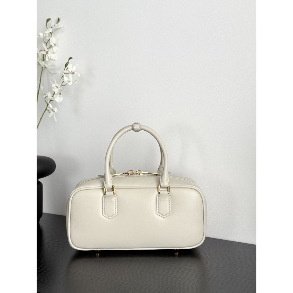 Miu Miu Medium Bowling Bag in White Miu Miu Medium Bowling Bag in White