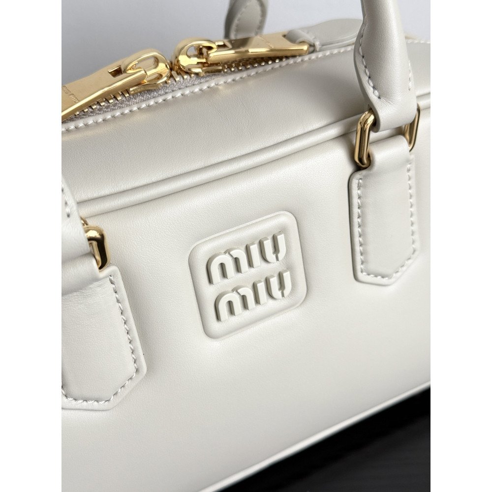 Miu Miu Medium Bowling Bag in White Miu Miu Medium Bowling Bag in White