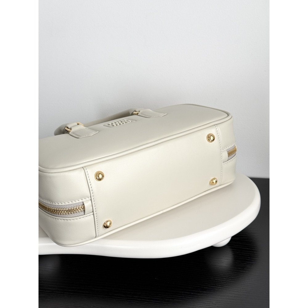 Miu Miu Medium Bowling Bag in White Miu Miu Medium Bowling Bag in White