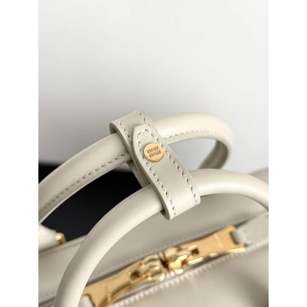 Miu Miu Medium Bowling Bag in White Miu Miu Medium Bowling Bag in White