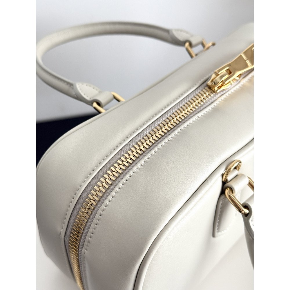 Miu Miu Medium Bowling Bag in White Miu Miu Medium Bowling Bag in White