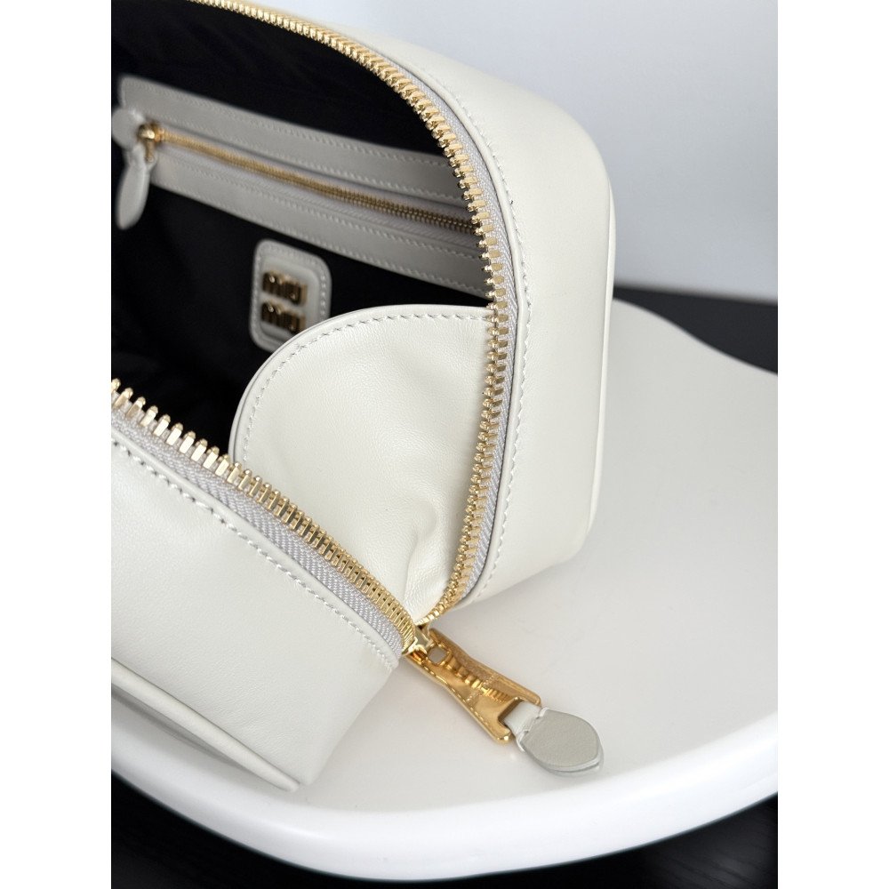 Miu Miu Medium Bowling Bag in White Miu Miu Medium Bowling Bag in White
