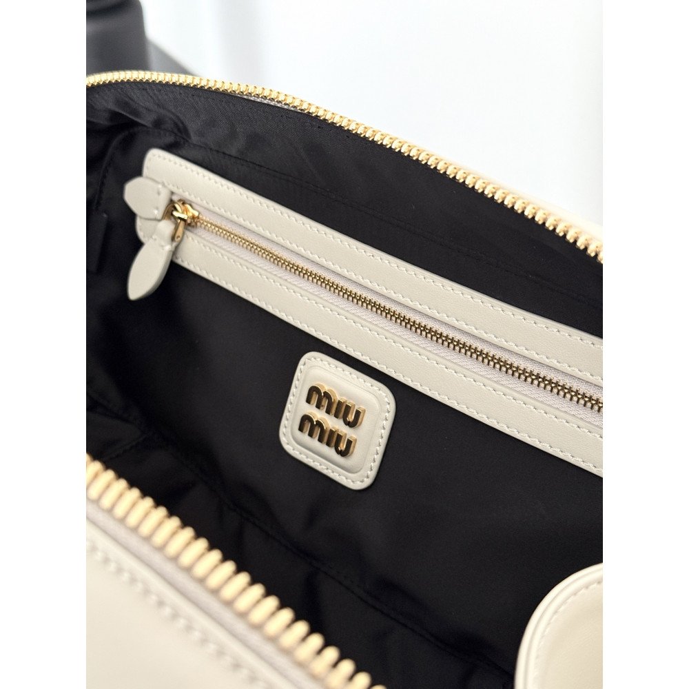 Miu Miu Medium Bowling Bag in White Miu Miu Medium Bowling Bag in White