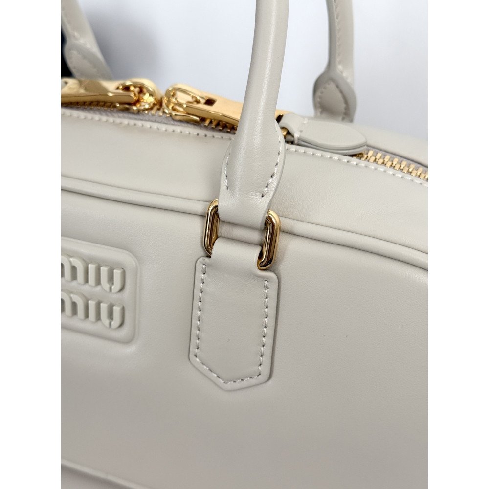 Miu Miu Medium Bowling Bag in White Miu Miu Medium Bowling Bag in White
