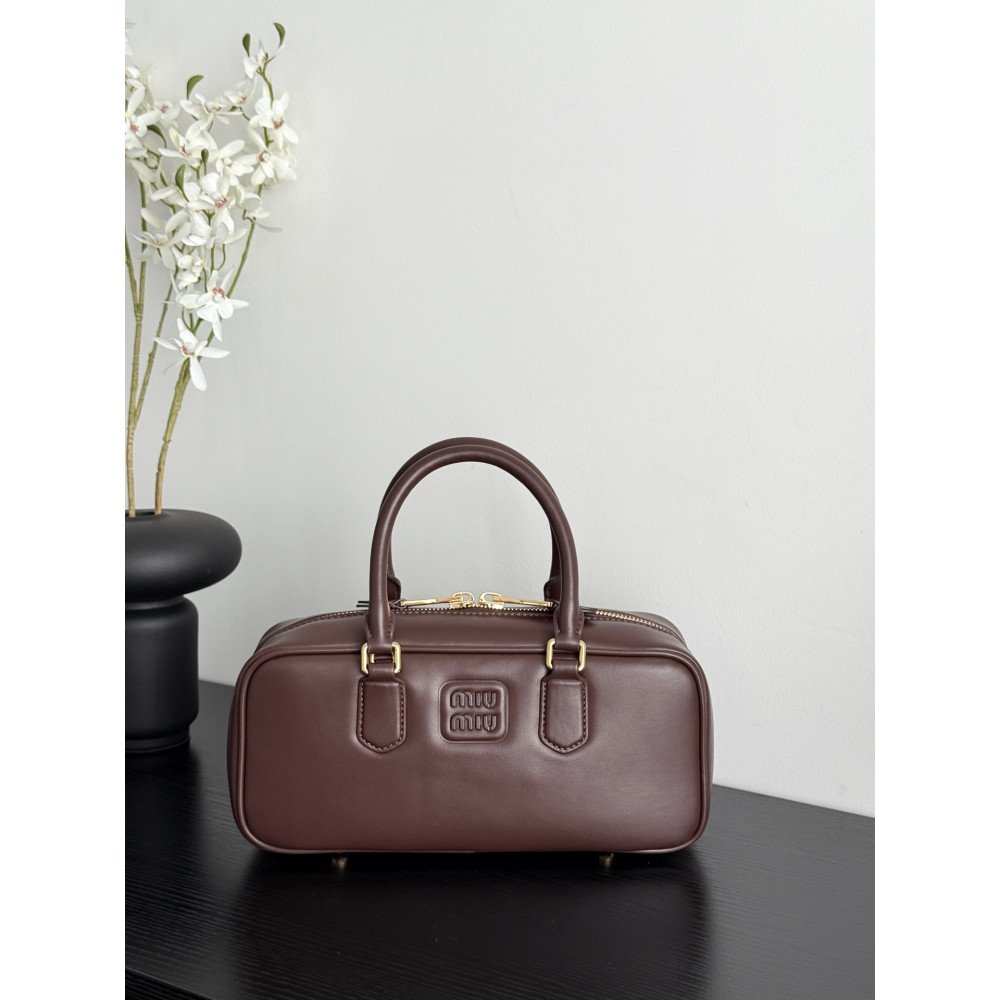 Miu Miu Medium Bowling Bag in Heather Grey Miu Miu Medium Bowling Bag in Heather Grey