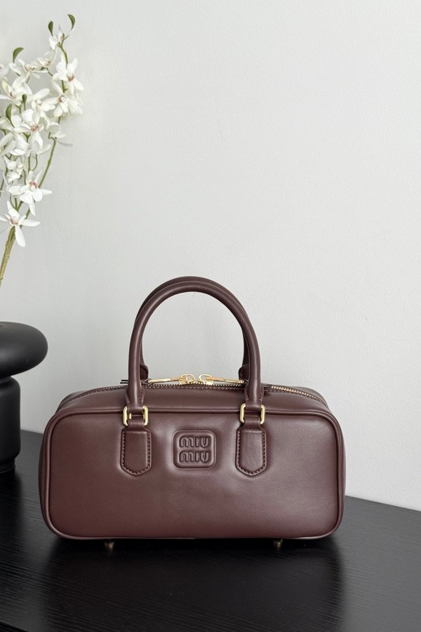 Miu Miu Medium Bowling Bag in Heather Grey